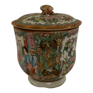 Mid 19th Century Rose Medallion Covered Jar