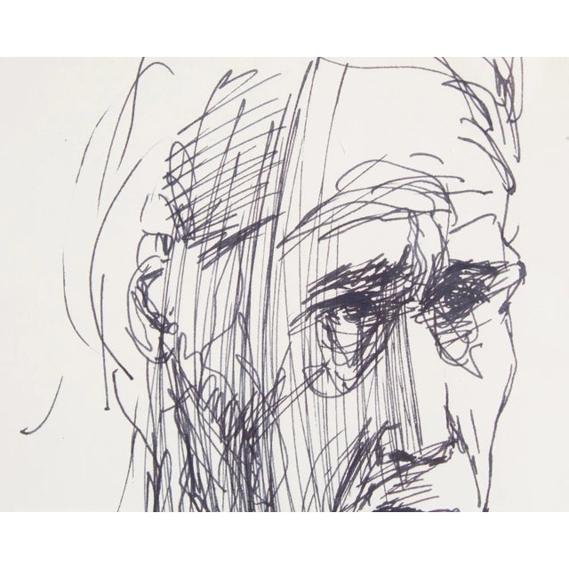 Drawing/Sketching Materials 1960s Abstract Ink Portrait Drawing by James L. Bruch For Sale - Image 7 of 8