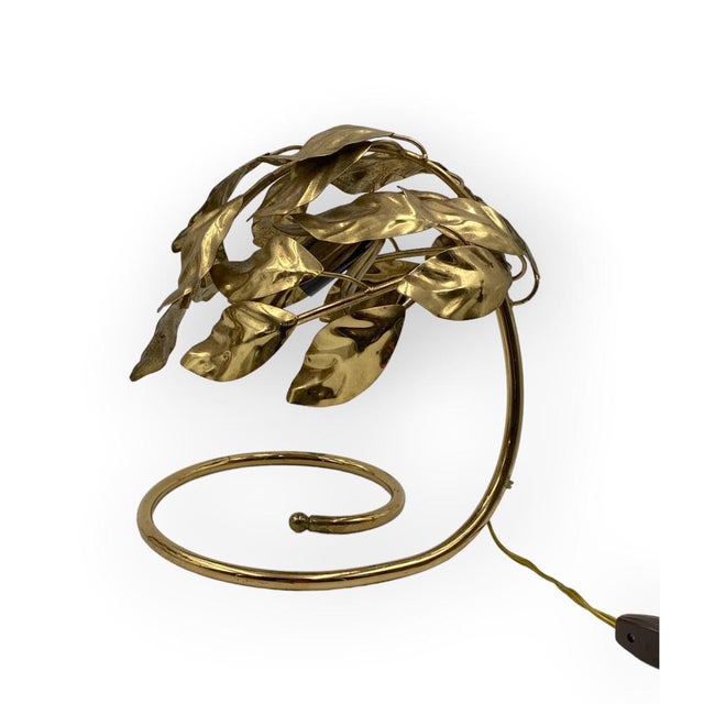 Hollywood Regency Brass Leaves Table Lamps, 1970s, Set of 2 For Sale - Image 14 of 18
