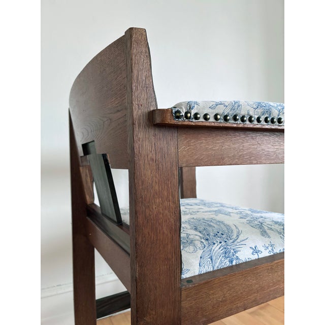 Wood Dutch Art Deco Amsterdam School Armchair, 1920s For Sale - Image 7 of 17