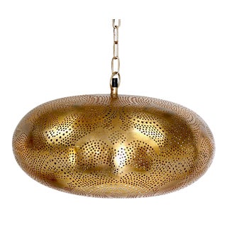 Moroccan Brass Pendant Lamp For Sale