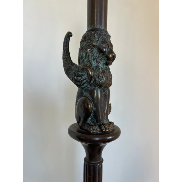 Vintage Bronze Winged Lion and Paw Table Lamps - a Pair For Sale In Chicago - Image 6 of 12
