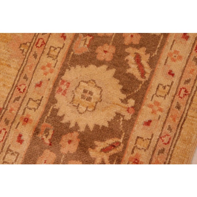 Tan Shabby Chic Ziegler Tan Brown Hand-Knotted Wool Rug - 8'8'' X 9'10'' For Sale - Image 8 of 8