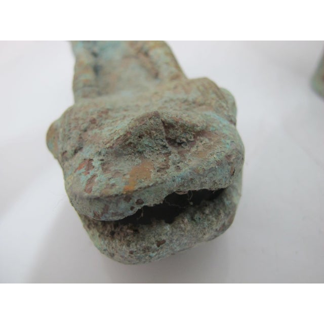 Chinese Bronze Ware Ritual Wine Multi Headed Beast Sheep Lidded Guang Vessel For Sale - Image 15 of 18