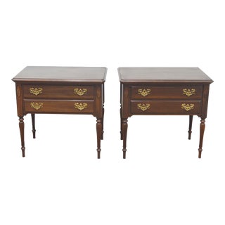 Pair Ethan Allen Georgian Court Cherry Nightstands End Tables For Sale