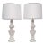 Italian White Marble Table Lamps - a Pair For Sale
