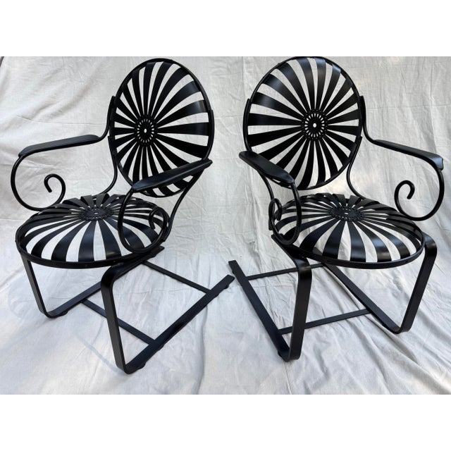 Mediterranean Francois Carre Curvy Iron Porch Rockers - Set of 2, Attributed For Sale - Image 3 of 8