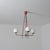 Vintage Italian Brass and Red Lacquered Chandelier with Opaline Glass, 1950s For Sale - Image 11 of 13