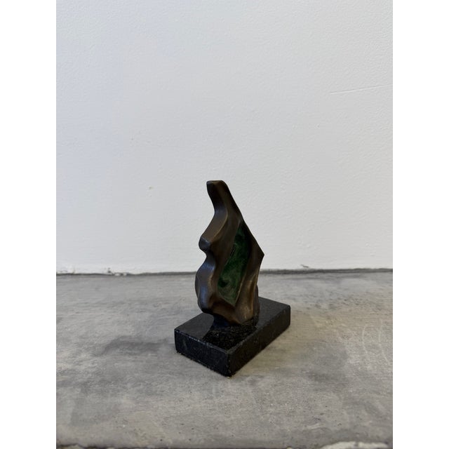 Mid-Century Modern Mid-Century Brazilian Modern Abstract Bronze Sculpture on Granite Base, 1960s For Sale - Image 3 of 12