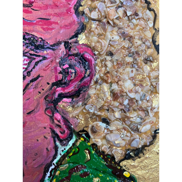 Gold Textured Painting on Canvas by Serg Graff "Portrait of Alexander Hamilton", Coa, Framed For Sale - Image 8 of 9