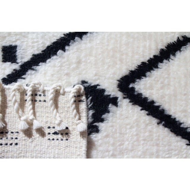 Textile Rug & Kilim’s Moroccan Custom Rug With Geometric Design in Soft White For Sale - Image 7 of 7