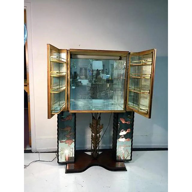 Art Deco and Illuminated Sea Creatures Italian Art Deco Bar For Sale - Image 3 of 8