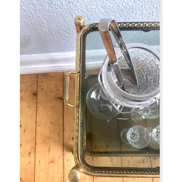 1950s Neoclassical Square Brass Serving Trolley, 1950s For Sale - Image 5 of 7