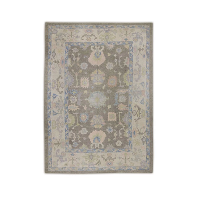 Textile Modern Turkish Oushak Rug 8'11" x 12'3" For Sale - Image 7 of 7