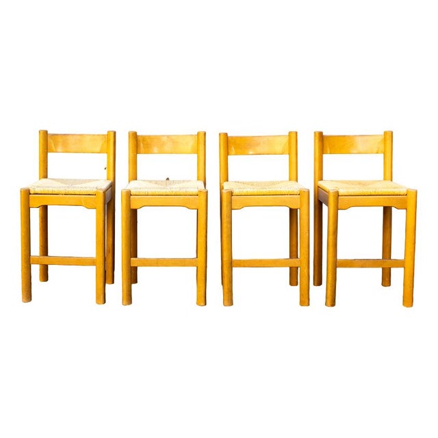 Straw Stools by Charlotte Perriand, 1970, Set of 4 For Sale - Image 14 of 14