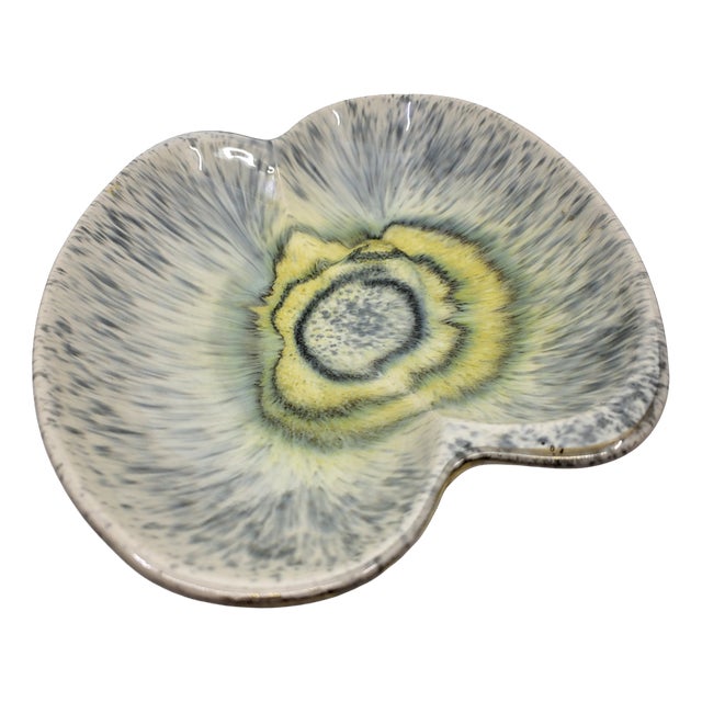 Large Vintage West German Glazed Ceramic Trinket Tray, 1970s For Sale