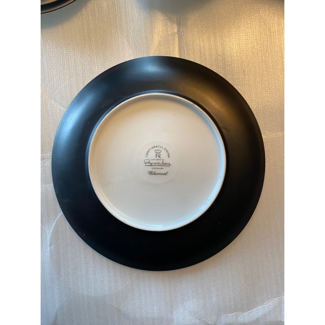Mid-Century Modern 1950s Rosenthal Continental Charcoal Salad Plates- Set of 8 For Sale - Image 3 of 4