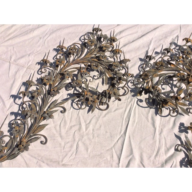 Metal Scrolling Iron Wall Sconce pricketts - a Pair For Sale - Image 7 of 9