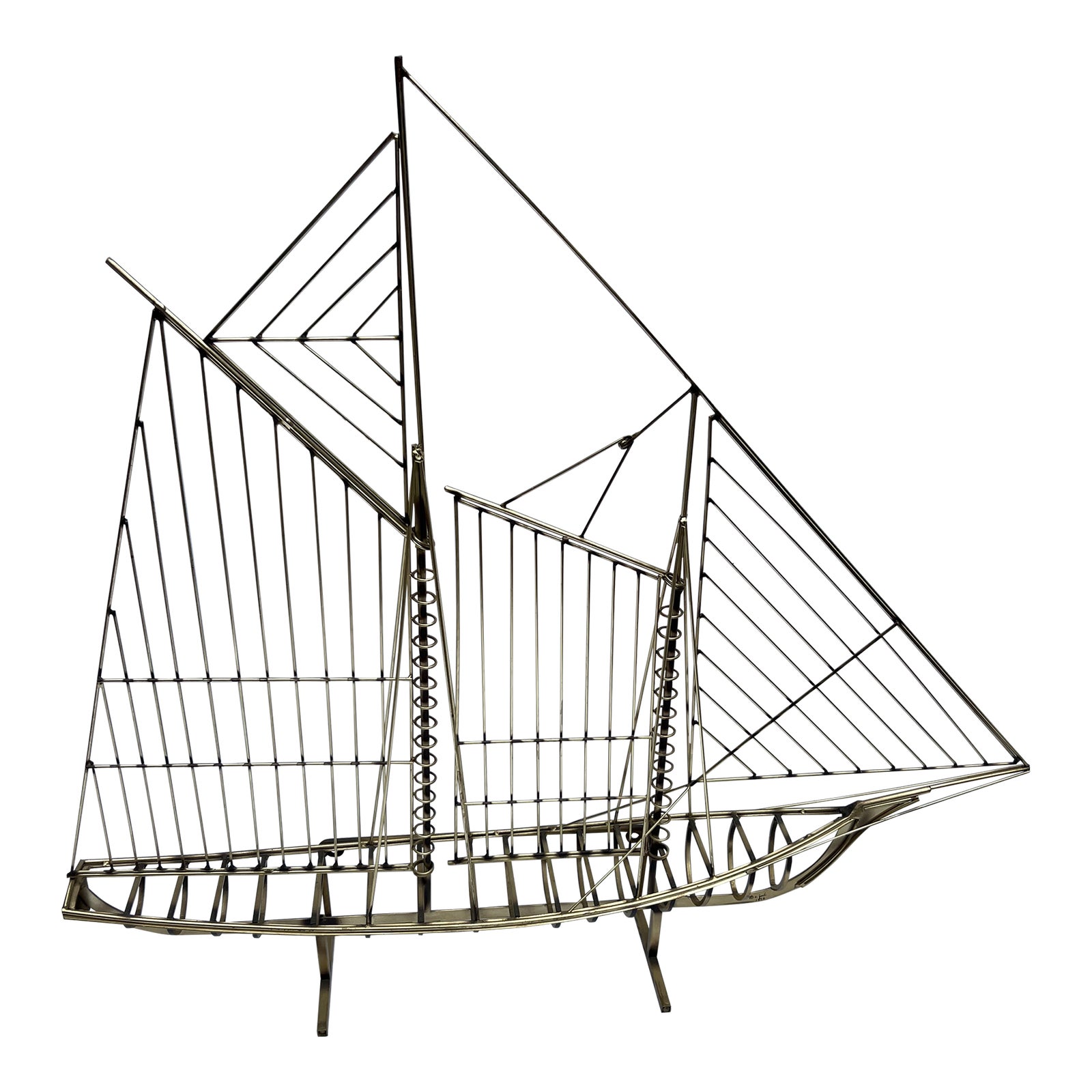 1970s Metal Boat Sculpture Signed Jere Chairish