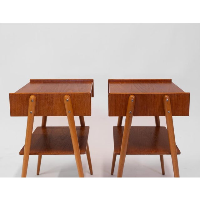 Mid-Century Swedish Teak Bedside Tables from Carlström & Co, 1960s, Set of 2 For Sale - Image 6 of 17