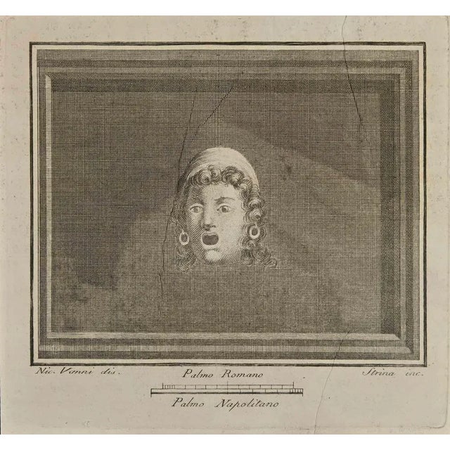 Ancient Roman Fresco from the series "Antiquities of Herculaneum", is an etching on paper realized by Nicola Vanni in the...