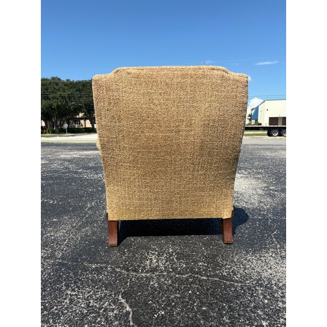 Traditional Antique Ball & Claw Upholstered Club Chair For Sale - Image 3 of 5