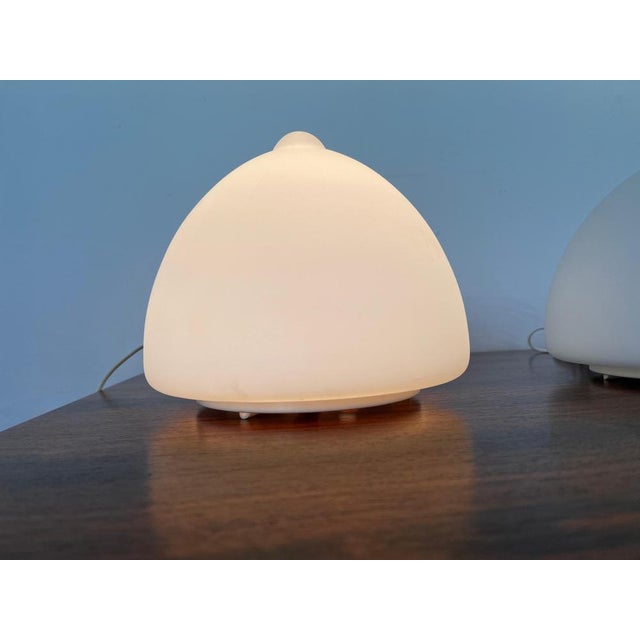 Czech Opaline Glass Sculptural Table Lamps, 1970s, Set of 2 For Sale - Image 6 of 8