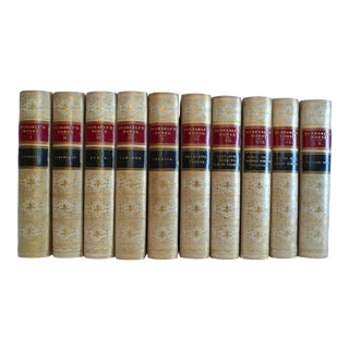Late 19th Century Vellum Volume Set, The Novels and Tales by the Honorable Benjamin Disraeli - 10 Books For Sale