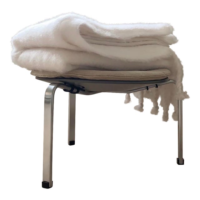 Loewe Large White Blanket Throw in Mohair For Sale