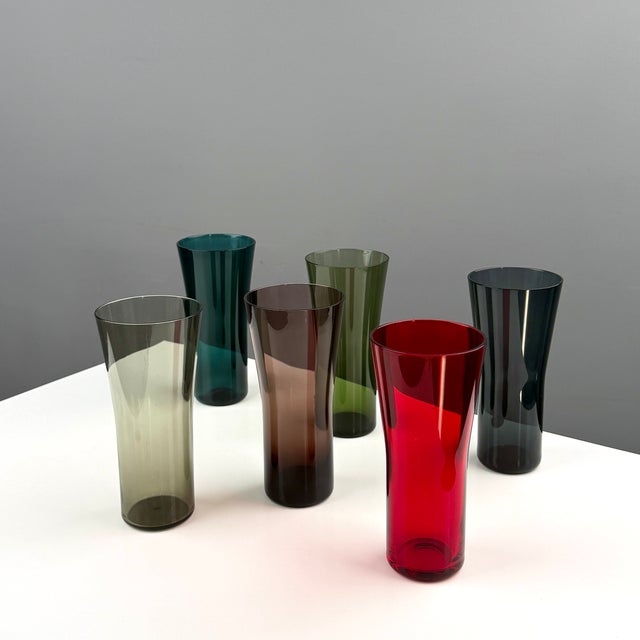 Green Multi-Colored Drinking Glasses, 1960s, Set of 6 For Sale - Image 8 of 9