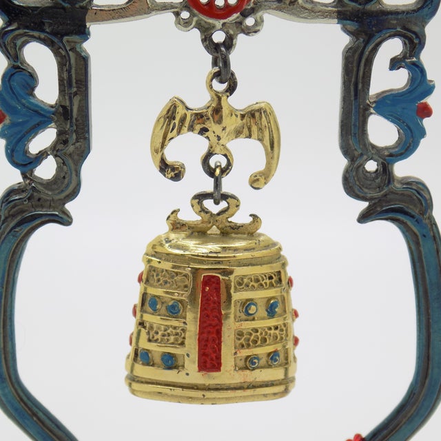 Vintage Italian Handmade Genuine Silver Ritual Chinese Bell With Stand by Etruria of Florence, 1980s Solid 800 Silver Chinoiserie Sculpture For Sale - Image 6 of 11