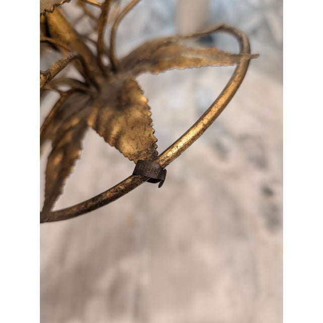 Vintage Italian Tole Gold Rose Hollywood Regency Centerpiece For Sale - Image 13 of 16