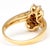 Delight in the classic beauty of a 14k yellow gold ring setting. Nestled within it is a graceful cascade of round diamonds...