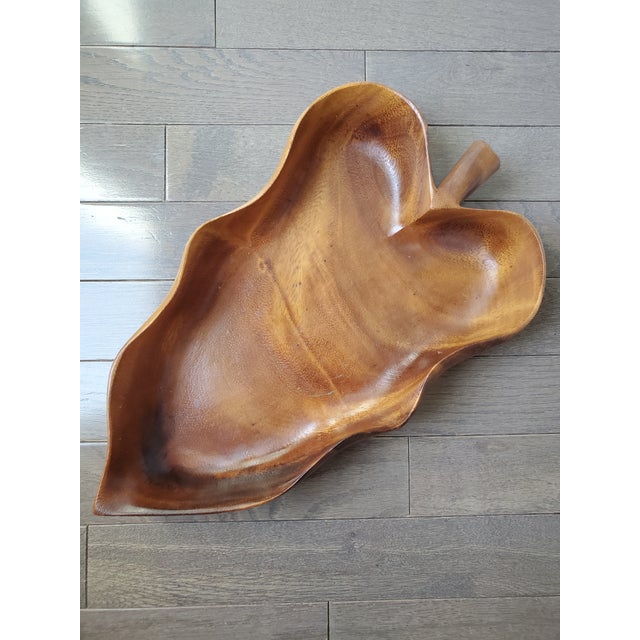 Leaf-Shaped Monkeypod Bowls - Pair For Sale - Image 4 of 6
