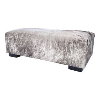 Modern Gray Cowhide Ottoman For Sale