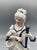 Vintage Italian Blue & White Porcelain Musical Figurines With Gold Accents, Pair For Sale - Image 4 of 8