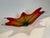 Mid 20th Century Large Vintage Murano-Style Red, Orange & Green Sculptural Art Glass Bowl For Sale - Image 5 of 6