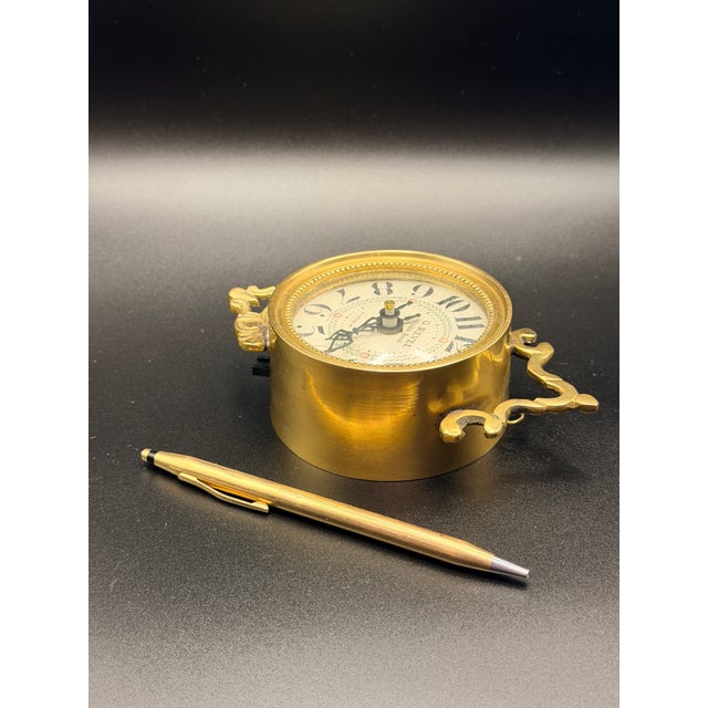 1990s Vintage G. Revel Palais Royal Brass Wall Clock (Wall-Mount Only) For Sale - Image 5 of 5