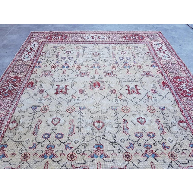 Vintage Pastel Floral Wool Rug, 1960s For Sale - Image 6 of 10