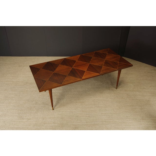 Wood Tommi Parzinger for Charak Modern Extendable Dining Table, c 1950s, Signed For Sale - Image 7 of 12