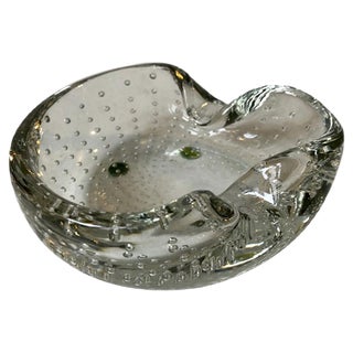 Murano Bullicante Clear Bubble Glass Ashtray from Seguso, 1950s For Sale