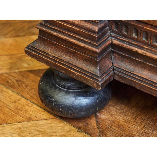 Flemish Renaissance Oak Cabinet with Carvings For Sale - Image 6 of 12