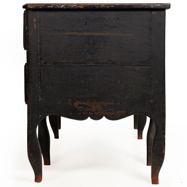French 18th Century French Provincial Black Painted “Mazarin” Pedestal Desk For Sale - Image 3 of 12