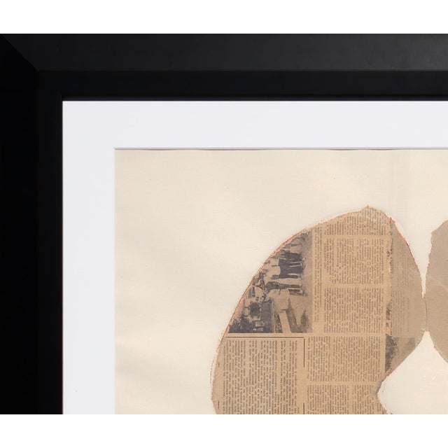 Mid 20th Century Conrad Marca-Relli "Ibiza" Brown and Neutral-Toned Abstract Minimalist News Print Collage Ed. 12/35, 1968 For Sale - Image 5 of 11