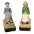Vintage French Canadian Folk Art Carved and Painted Wood Couple- Set of 2 For Sale