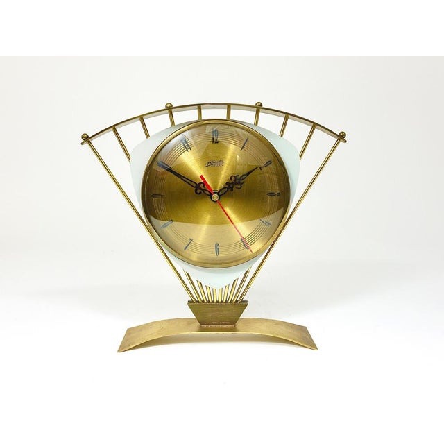 Mid-Century Atlanta Sunburst Brass Clock, 1950s For Sale - Image 16 of 18