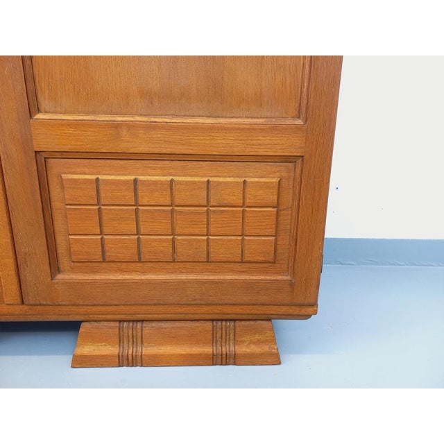 Vintage Art Deco Style Wardrobe in Oak, 1950s For Sale - Image 14 of 15