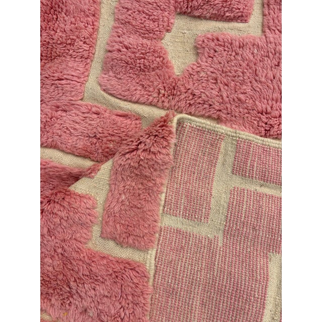 Pink Beni Mrirt Mosaic Pattern Rug, 2010s For Sale - Image 10 of 12