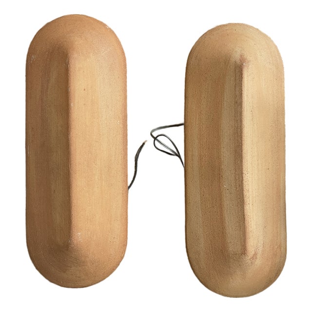 New Volumes Terracotta Pinch Small Wall Lights by Kate Stokes — a Pair For Sale