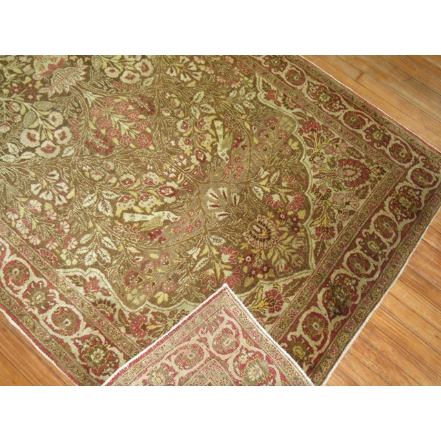 Early 20th Century Early 20th Century Persian Tabriz Pictorial Prayer Rug - 4'7" x 6'2" For Sale - Image 5 of 6